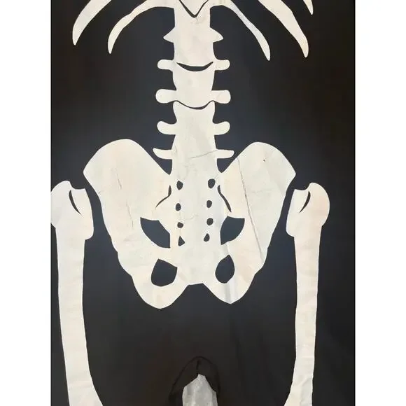 Tipsy Elves Men's Skeleton Hooded Onesie Large Costume Full Zip Pajamas Fleece - Picture 11 of 11